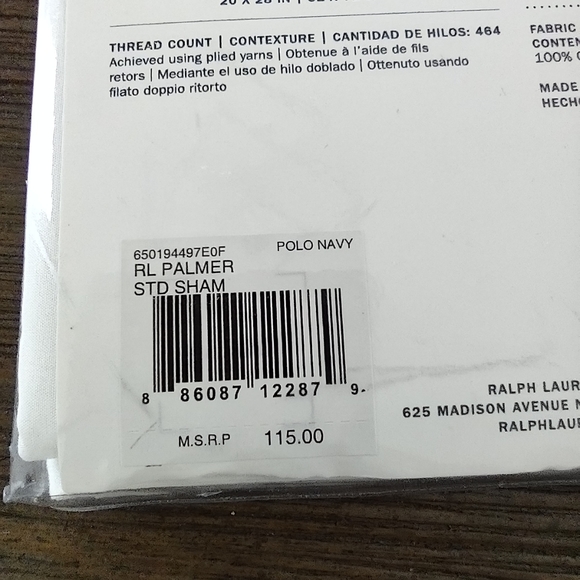 Ralph Lauren Palmer standard sham NEW - Picture 4 of 6